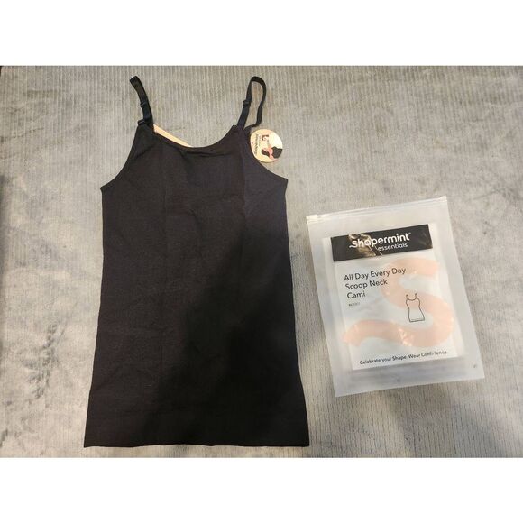 NWT Shapermint size S All Day Everyday Scoop Neck Cami Shaping Tank Top Black - Picture 3 of 5